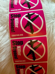 Hot Pink Stop Killer Drones Sticker Bundle